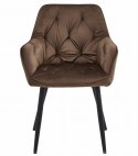Krzesło JORK - brąz aksamit / nogi czarne x 1