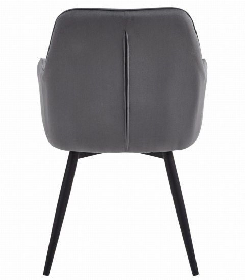 OBROTOWE CIEMNE SZARE KRZESŁO MALIA Z PODŁOKIETNIKAMI, TAPICEROWANE GLAMOUR