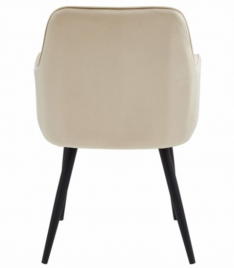 KRZESŁO TAMARA BEŻOWE, TAPICEROWANE, DO JADALNI, Z PODŁOKIETNIKAMI, GLAMOUR