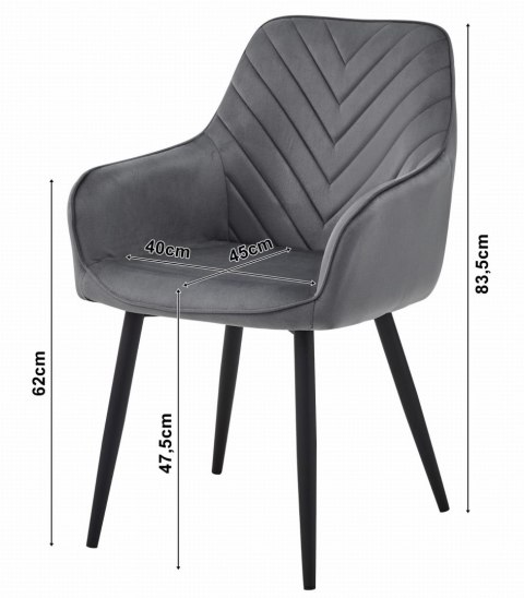 KRZESŁO TAMARA ZIELONE, TAPICEROWANE DO JADALNI, Z PODŁOKIETNIKAMI, GLAMOUR