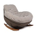 WYGODNY FOTEL BUJANY RETRO, PEPITKA, BRĄZOWY, DO SALONU, WYPOCZYNKOWY