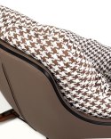 WYGODNY FOTEL BUJANY RETRO, PEPITKA, BRĄZOWY, DO SALONU, WYPOCZYNKOWY