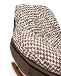 WYGODNY FOTEL BUJANY RETRO, PEPITKA, BRĄZOWY, DO SALONU, WYPOCZYNKOWY