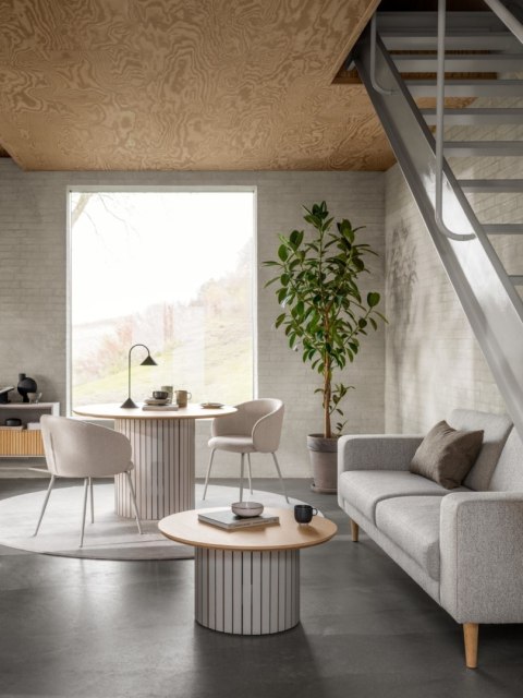 TAPICEROWANE BEŻOWE KRZESŁO VELIA GLAMOUR, DO JADALNI, SALONU, ELEGACKIE