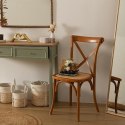 RUSTYKALNE KRZESŁO VINTAGE, DREWNO, BRĄZOWE, RATTAN, ELEGANCKIE, DO JADALNI