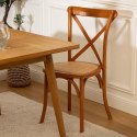 RUSTYKALNE KRZESŁO VINTAGE, DREWNO, BRĄZOWE, RATTAN, ELEGANCKIE, DO JADALNI