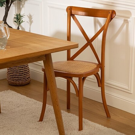 RUSTYKALNE KRZESŁO VINTAGE, DREWNO, BRĄZOWE, RATTAN, ELEGANCKIE, DO JADALNI RUSTYKALNE KRZESŁO VINTAGE, DREWNO, BRĄZOWE, RATTAN, ELEGANCKIE, DO JADALNI