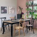 RUSTYKALNE KRZESŁO VINTAGE, DREWNO, CZARNE, RATTAN, ELEGANCKIE, DO JADALNI