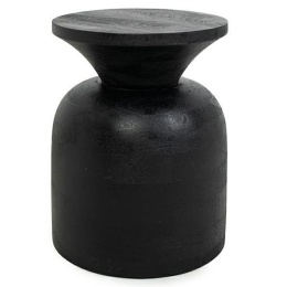 OKRĄGŁY CZARNY STOLIK KAWOWY, DO SALONU, MAŁY, ELEGANCKI, GLAMOUR, 35 CM