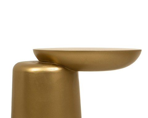 NOWOCZESY ZŁOTY STOLIK DO SALONU, ASYMETRYCZNY, LITE DREWNO, BLAT 35 CM NOWOCZESY ZŁOTY STOLIK DO SALONU, ASYMETRYCZNY, LITE DREWNO, BLAT 35 CM