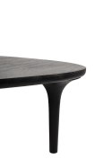 DUŻY CZARNY STOLIK KAWOWY LISBONA, TRÓJKĄTNY, LITE DREWNO, DO SALONU, 90 CM