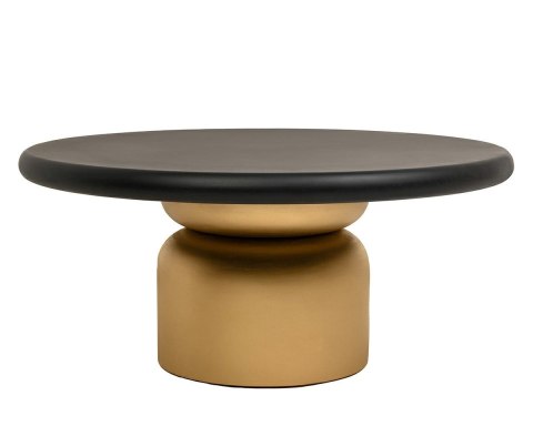 DUŻY OKRĄGŁY STOLIK KAWOWY, CZARNY BLAT, ZŁOTA NOGA, DO SALONU, 90 CM DUŻY OKRĄGŁY STOLIK KAWOWY, CZARNY BLAT, ZŁOTA NOGA, DO SALONU, 90 CM