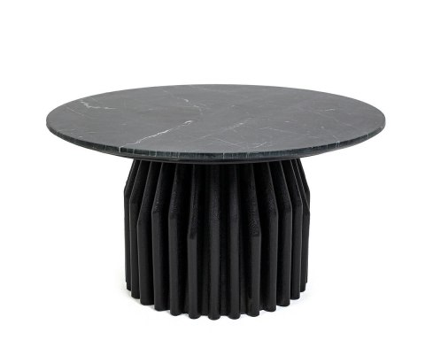 OKRĄGŁY CZARNY STOLIK KAWOWY, MARMUROWY - ARGENTINE, DO SALONU, 75 CM OKRĄGŁY CZARNY STOLIK KAWOWY, MARMUROWY - ARGENTINE, DO SALONU, 75 CM