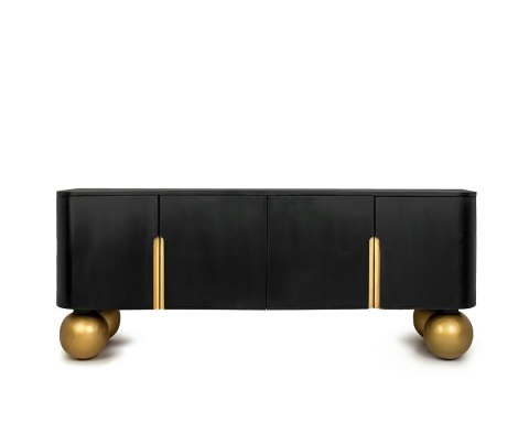 NOWOCZESNA ELEGANCKA SZAFKA RTV VICTORIA, CZARNA ZŁOTA, 140 CM, DO SALONU NOWOCZESNA ELEGANCKA SZAFKA RTV VICTORIA, CZARNA ZŁOTA, 140 CM, DO SALONU