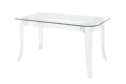 PRZEZROCZYSTY SZKLANY STÓŁ BAROKOWY, PROSTOKĄT, DO JADALNI GLAMOUR 160 CM