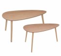 ZESTAW 2 STOLIKÓW KAWOWYCH - NATURAL, DO SALONU, DĄB, DREWNIANE 100 CM, 2w1