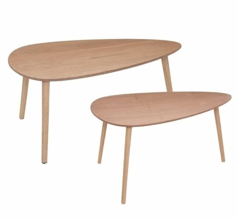 ZESTAW 2 STOLIKÓW KAWOWYCH - NATURAL, DO SALONU, DĄB, DREWNIANE 100 CM, 2w1 ZESTAW 2 STOLIKÓW KAWOWYCH - NATURAL, DO SALONU, DĄB, DREWNIANE 100 CM, 2w1