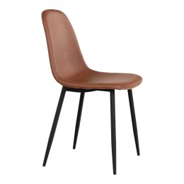 TAPICEROWANE BRĄZOWE KRZESŁO SCANDI LOFT, DO JADALNI, SALONU, NOWOCZESNE