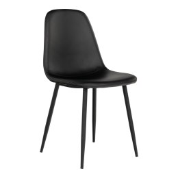 TAPICEROWANE CZARNE KRZESŁO SCANDI LOFT, DO JADALNI, SALONU, NOWOCZESNE