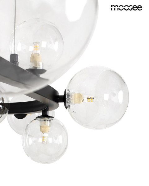 LAMPA WISZĄCA LUMINIS 120 CZARNA, MOOSEE, SZKLANE KULE, LOFT, NOWOCZESNA