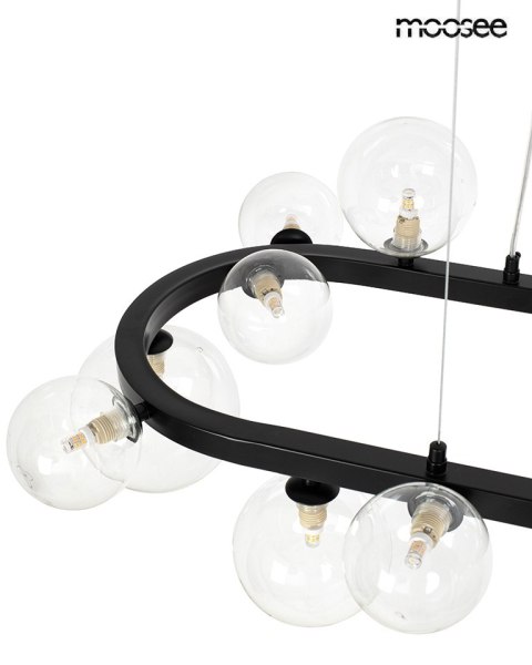 LAMPA WISZĄCA LUMINIS 120 CZARNA, MOOSEE, SZKLANE KULE, LOFT, NOWOCZESNA