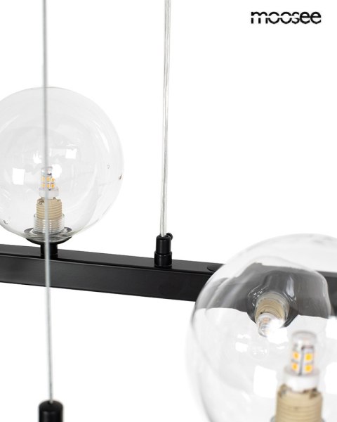 LAMPA WISZĄCA LUMINIS 120 CZARNA, MOOSEE, SZKLANE KULE, LOFT, NOWOCZESNA