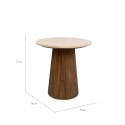 OKRĄGŁY STOLIK KAWOWY, MARMUROWY, LITE DREWNO, DO SALONU, ELEGANCKI, 50 CM