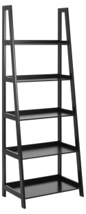 INDUSTRIALNY CZARNY REGAŁ LOFT, MDF, DO SALONU, NA KSIĄŻKI, 180 CM, 5 PÓŁEK