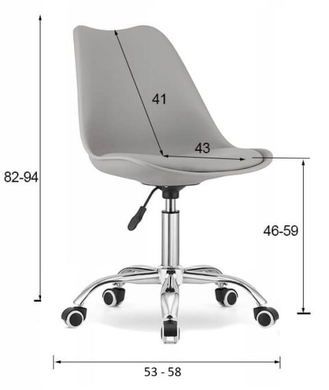 KRZESŁO OBROTOWE AVOLA - SZARO-BIAŁE