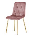 Krzesło LIBRA - różowy aksamit / nogi kolor złoty x 1