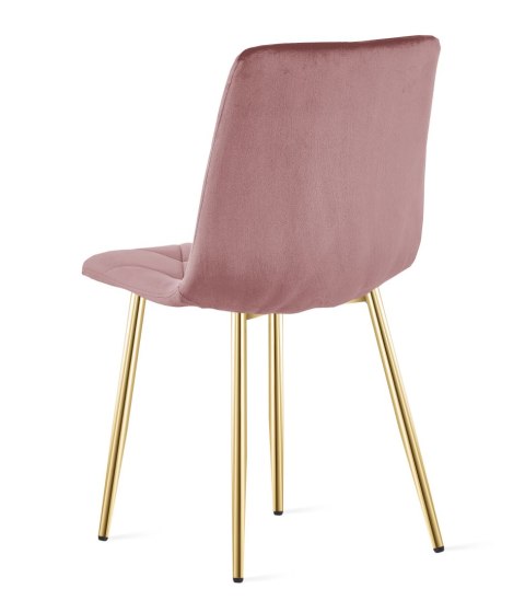 Krzesło LIBRA - różowy aksamit / nogi kolor złoty x 1