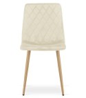 Krzesło TURIN - jasny beż aksamit / nogi kolor drewna x 1