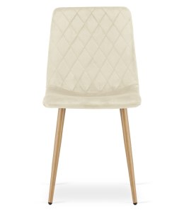 Krzesło TURIN - jasny beż aksamit / nogi kolor drewna x 1