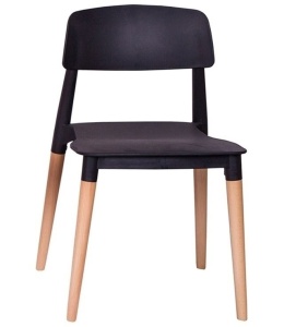 NOWOCZESNE CZARNE KRZESŁO TOLA, PROSTE, WYTRZYMAŁE, DO JADALNI, DO KUCHNI