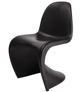 NOWOCZESNE CZARNE KRZESŁO PICARD, DO SALONU, JADALNI, NIETYPOWE, WYTRZYMAŁE