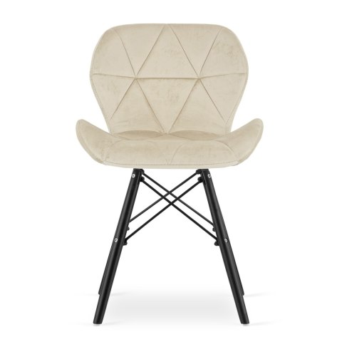 Krzesło LAGO Aksamit - beż / nogi czarne x 3