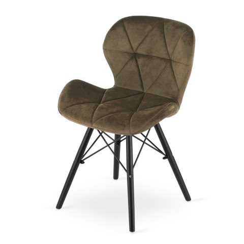 Krzesło LAGO Aksamit - brąz / nogi czarne x 3