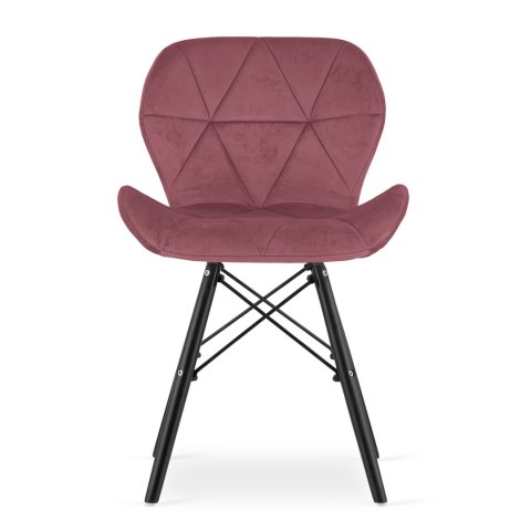 Krzesło LAGO Aksamit - ciemny róż / nogi czarne x 3