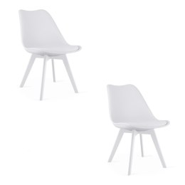 Krzesło MARK - białe / nogi białe x 2