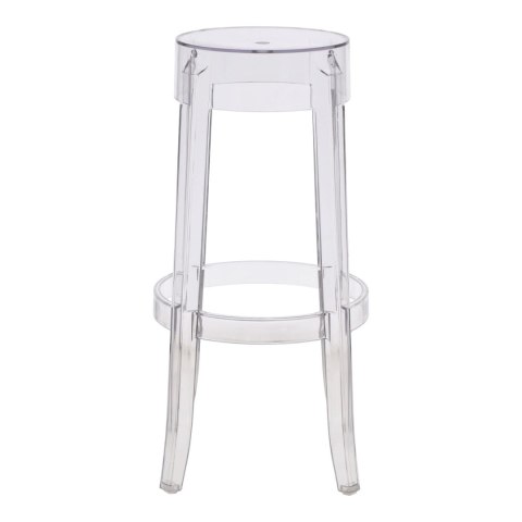 PRZEZROCZYSTY HOKER DO KUCHNI, 75 CM, OKRĄGŁY, DO WYSPY, TRANSPARENTNY