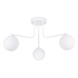 LAMPA SUFITOWA ŻYRANDOL LUMINOS, CZARNA, BIAŁY KLOSZ, NOWOCZESNA, SALON