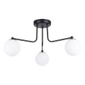 LAMPA ŻYRANDOL LUMINOS CZARNA, MATOWY BIAŁY KLOSZ, LOFT, SALON, NOWOCZESNA