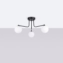 LAMPA ŻYRANDOL LUMINOS CZARNA, MATOWY BIAŁY KLOSZ, LOFT, SALON, NOWOCZESNA