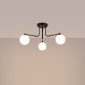 LAMPA ŻYRANDOL LUMINOS CZARNA, MATOWY BIAŁY KLOSZ, LOFT, SALON, NOWOCZESNA