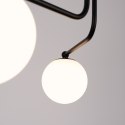 LAMPA ŻYRANDOL LUMINOS CZARNA, MATOWY BIAŁY KLOSZ, LOFT, SALON, NOWOCZESNA
