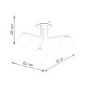 LAMPA ŻYRANDOL LUMINOS CZARNA, MATOWY BIAŁY KLOSZ, LOFT, SALON, NOWOCZESNA