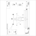 LAMPA ŻYRANDOL LUMINOS CZARNA, MATOWY BIAŁY KLOSZ, LOFT, SALON, NOWOCZESNA