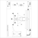 LAMPA SUFITOWA ŻYRANDOL LUMINOS, CZARNA, MODERN, LOFT, SALON, BIAŁY KLOSZ