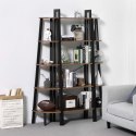 REGAŁ NA KSIĄŻKI BASTIDE, 5 PÓŁEK, LOFT, INDUSTRIALNY, DO SALONU, 172 CM