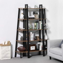 REGAŁ NA KSIĄŻKI BASTIDE, 5 PÓŁEK, LOFT, INDUSTRIALNY, DO SALONU, 172 CM